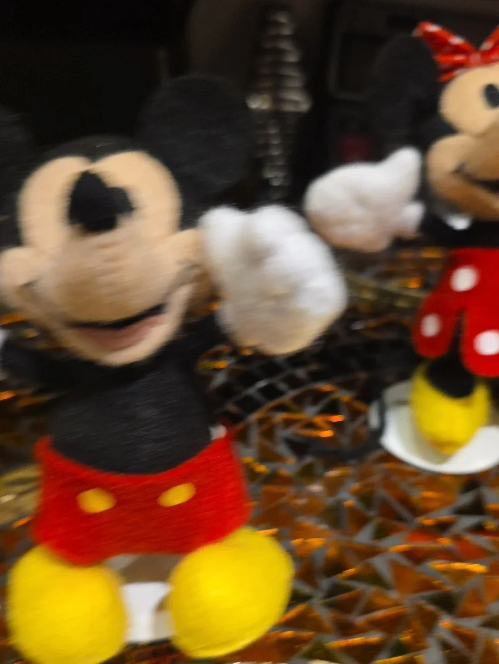 Disney Mickey & Minnie Plush Pair - Red, Black, Yellow
